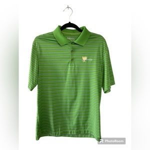 Nike green striped short sleeve golf polo shirt. President’s Cup. Medium